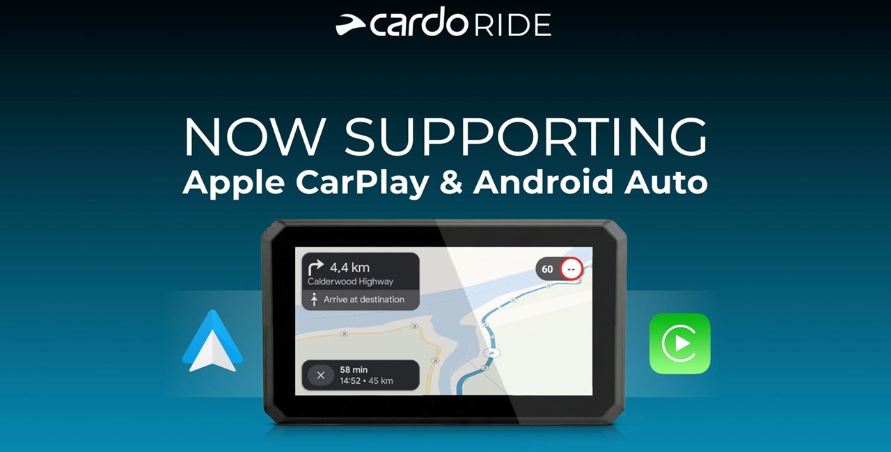 Cardo Ride-App mit Apple CarPlay und Android Auto