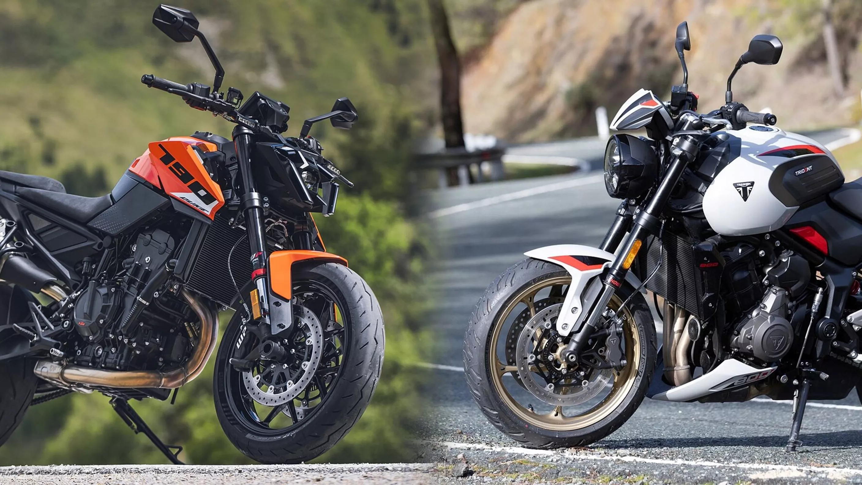 KTM 790 Duke vs. Triumph Trident 800 2026 à l'essai KTM 790 Duke vs. Triumph Trident 800 2026 à l'essai