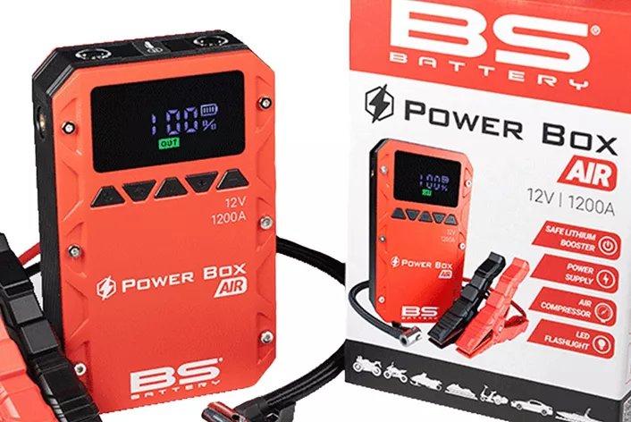 Šibka baterija ali premalo zraka v pnevmatiki lahko hitro prekineta motoristično turo. Touratech s Power Box AIR PB-02 ponuja kompaktno rešitev 4-v-1.