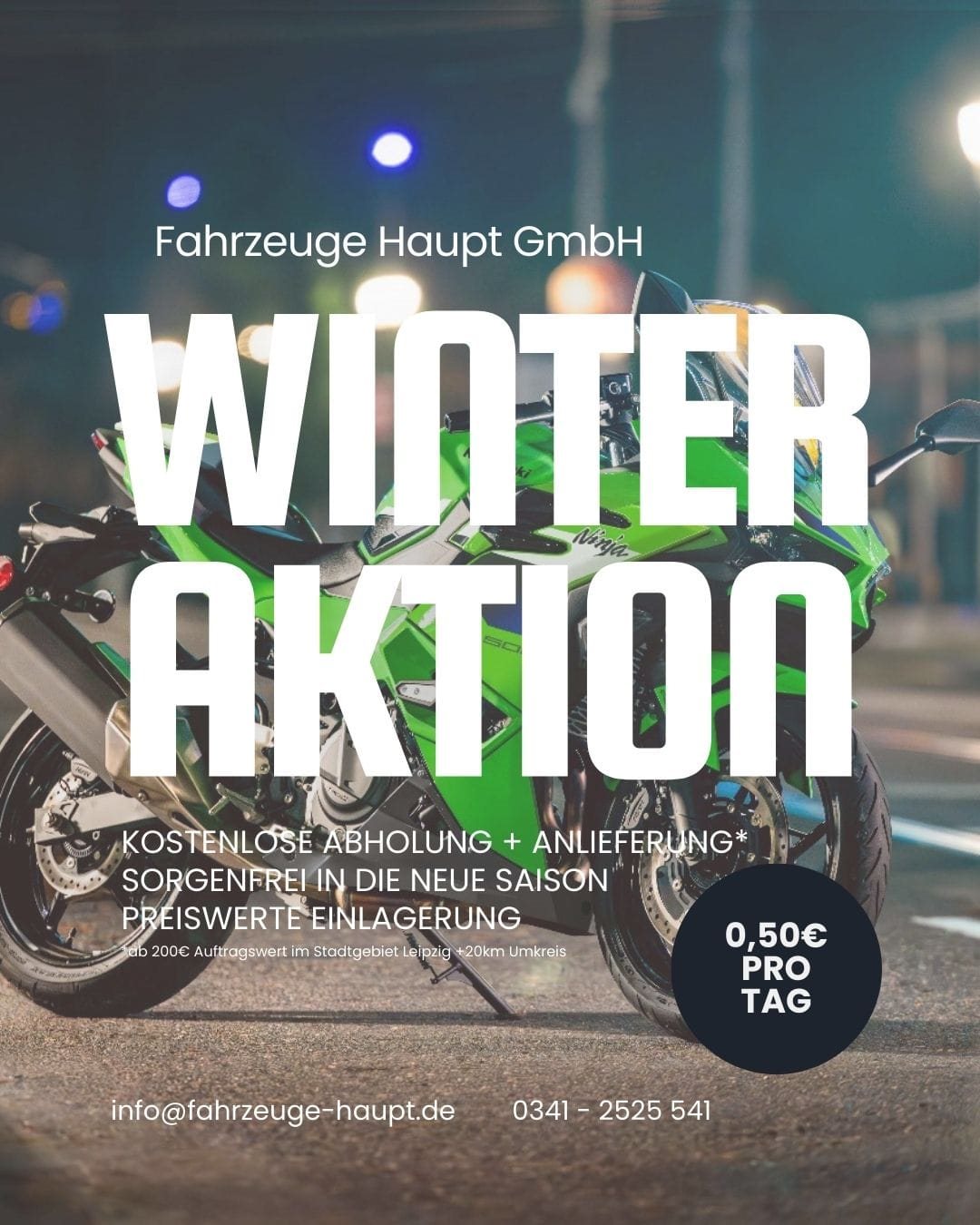 Wintereinlagerung bei uns für 0,50€ pro Tag