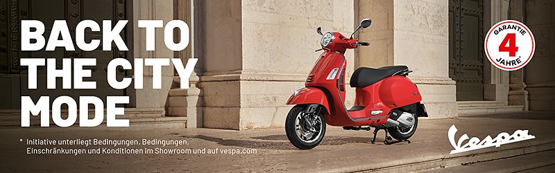 Vespa mit 4 Jahren Garantie