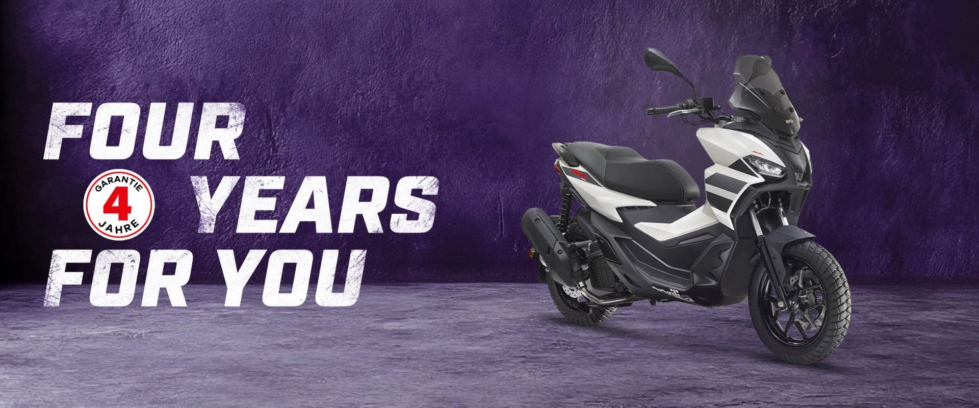 4 JAHRE GARANTIE AUF DIE APRILIA ROLLER-MODELLE. 
