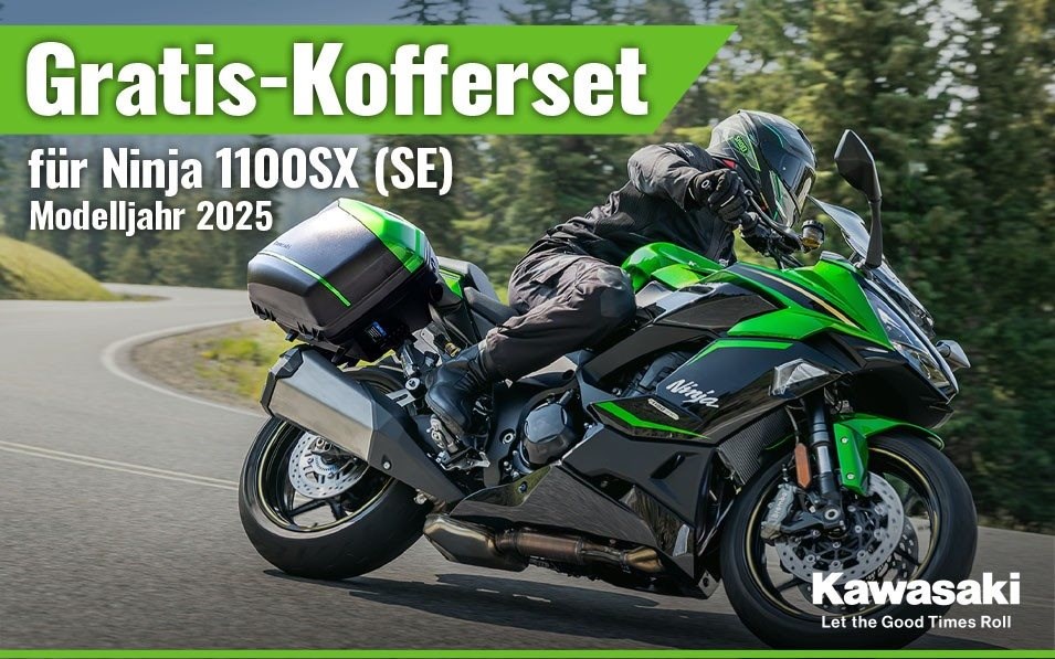 Gratis-Kofferset für die Ninja 1100SX (SE) Modelljahr 2025