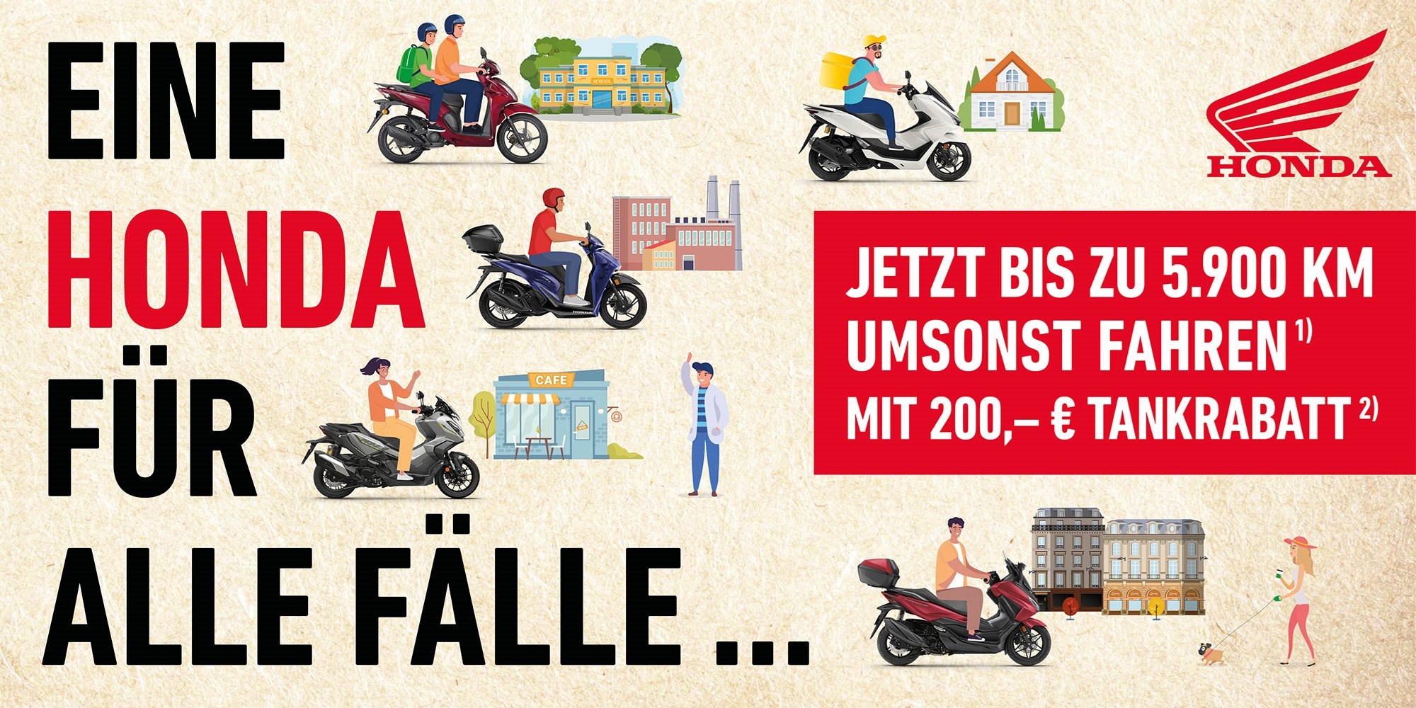 Jetzt bis zu 5.900 km umsonst fahren1) mit 200,– € Tankrabatt2)
