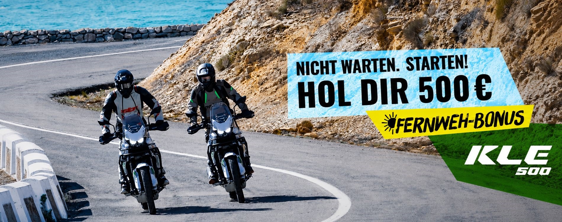 Mit der neuen Kawasaki KLE500 ins Abenteuer starten
