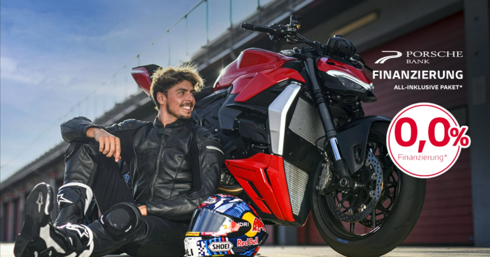 Aufgrund der positiven Resonanz wird Ducati All-in bis Ende September 2026 verlängert. Damit bleibt noch mehr Zeit, den Einstieg in die Welt von Ducati mit einer ebenso attraktiven wie komfortablen Gesamtlösung zu gestalten.

