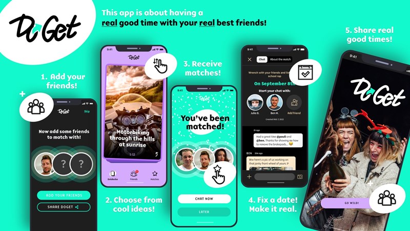 Die DoGet App macht aus coolen Ideen wieder schöne Momente mit Freunden Die DoGet App macht aus coolen Ideen wieder schöne Momente mit Freunden