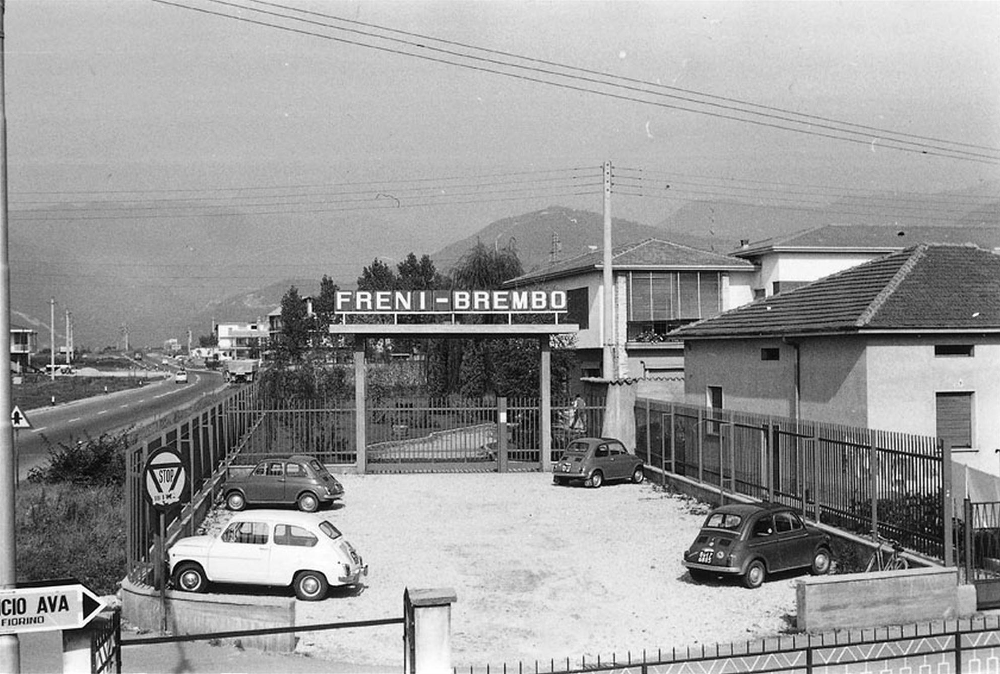 Sede de Brembo en Paladina, a principios de la década de 1970.