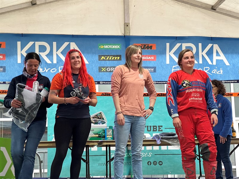 Das Podest in der Ladys Wertung beim KRKA Enduro Race 2025