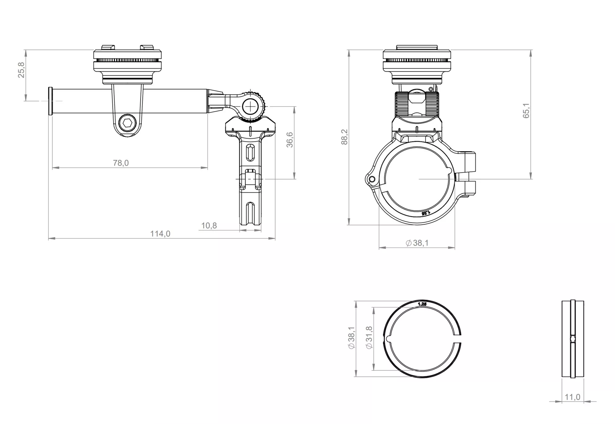 SP Connect Moto Mount 3D Oversize SP Connect Moto Mount 3D Oversize