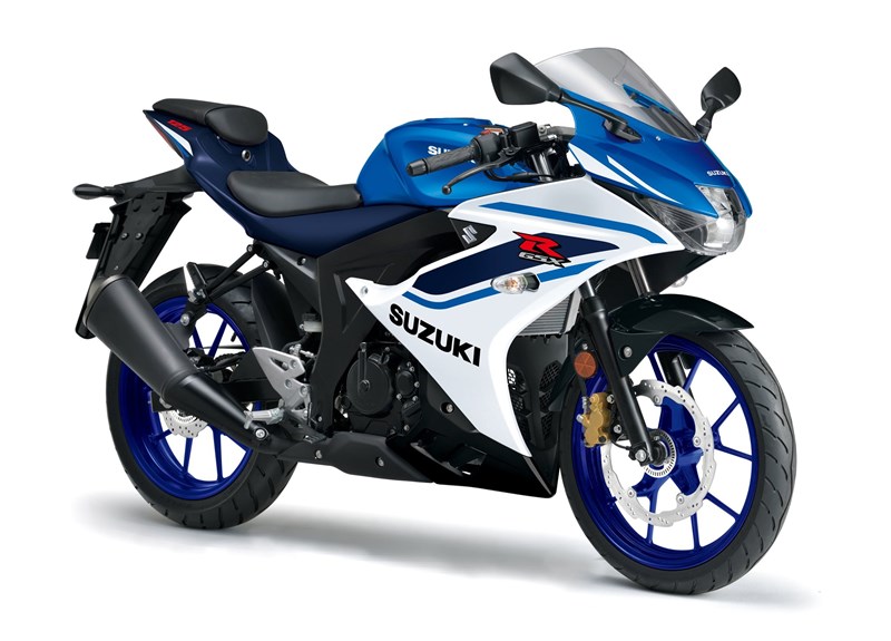 Suzuki GSX-R125 in Pearl Brilliant White / Metallic Triton Blue (BQJ)