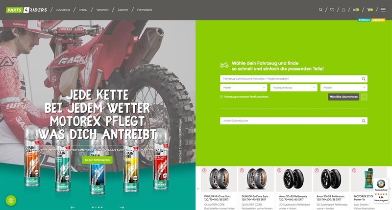 Parts4Riders Fahrzeugsuche