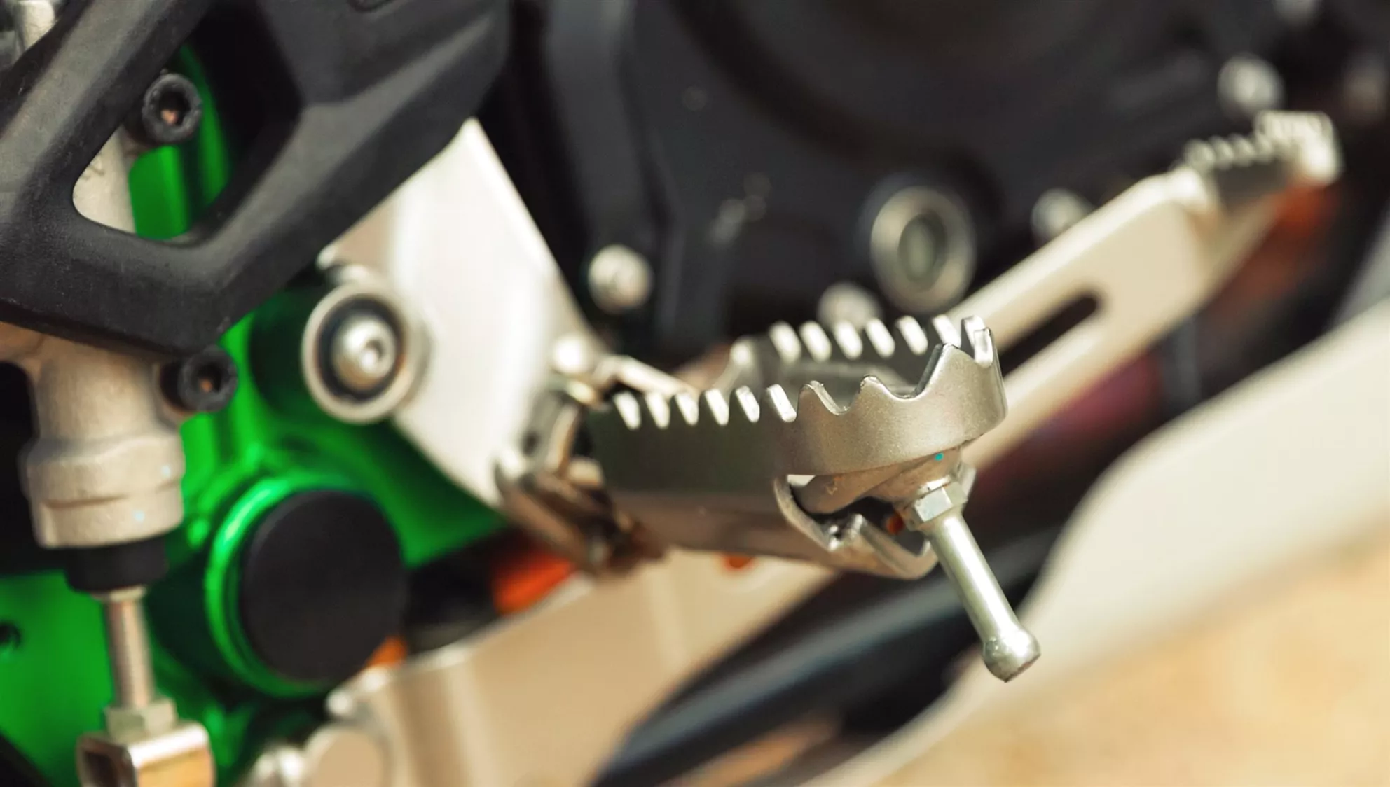 Kawasaki KLE 500 footpeg with rubber insert removed