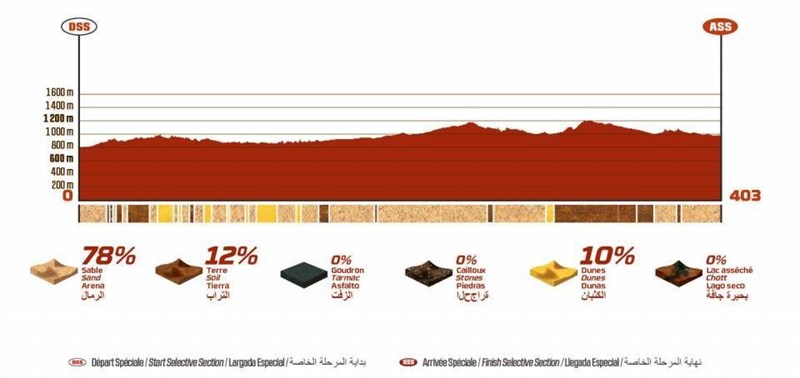 Streckenprofil Dakar Tag 3