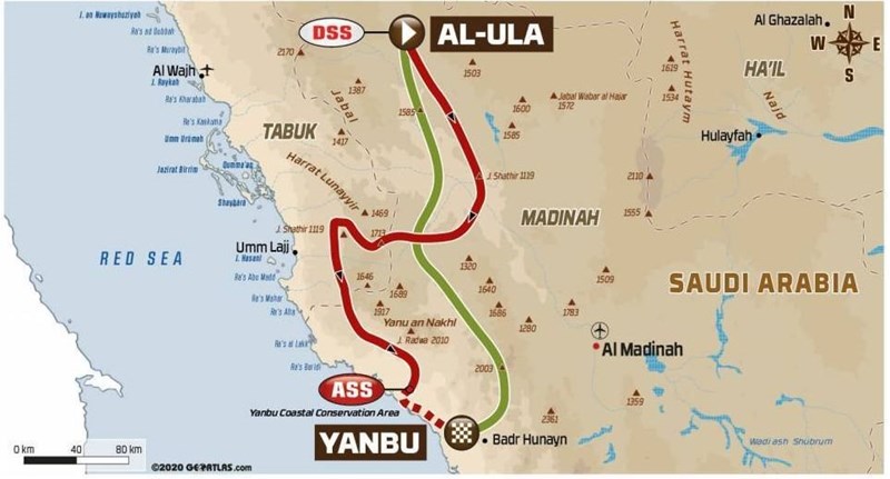 Route Etappe 11 Dakar 2021