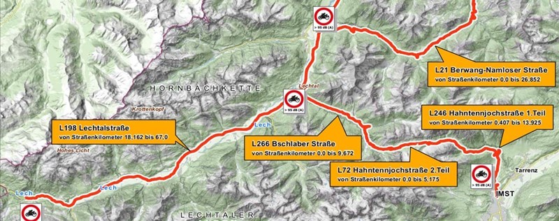 Motorrad Fahrverbot Tirol Strecken