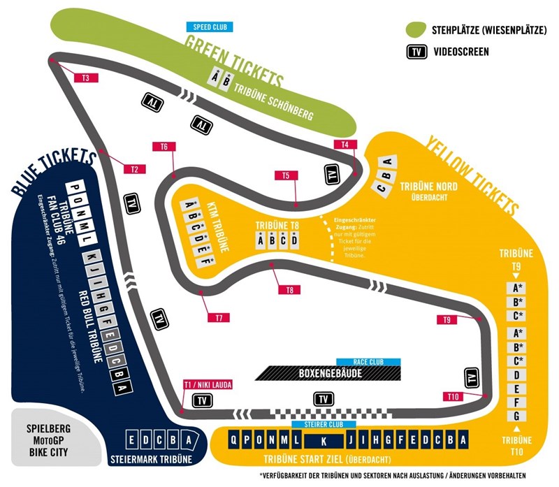 Tribünenplan Red Bull Ring