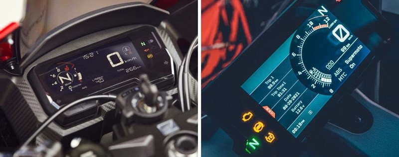 Honda CBR500R Display gegen KTM RC 390 Display