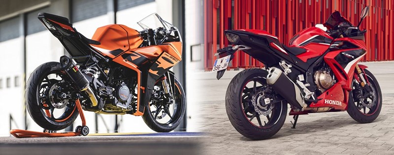 Heck-Vergleich: KTM RC 390 vs Honda CBR500R