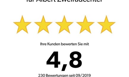25 Jahre Albert Zweiradcenter  "4,8 von 5 Sternen" 9/21