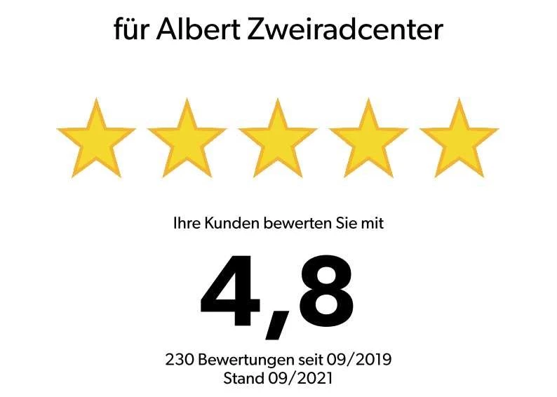 25 Jahre Albert Zweiradcenter  "4,8 von 5 Sternen" 9/21 Bild 1: 25 Jahre Albert Zweiradcenter  "4,8 von 5 Sternen" 9/21