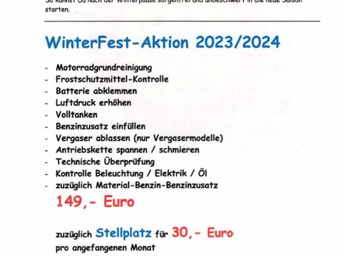 Jetzt Winterlagerplatz 2023 sichern!