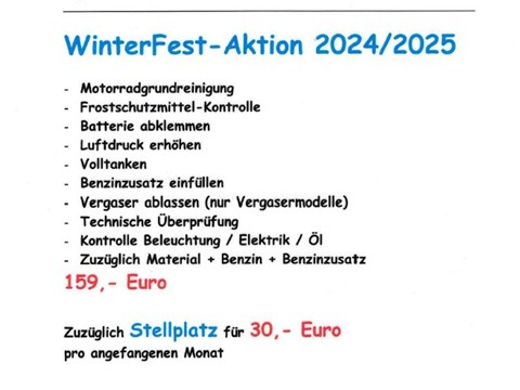 Jetzt Winterlagerplatz 2024 sichern!