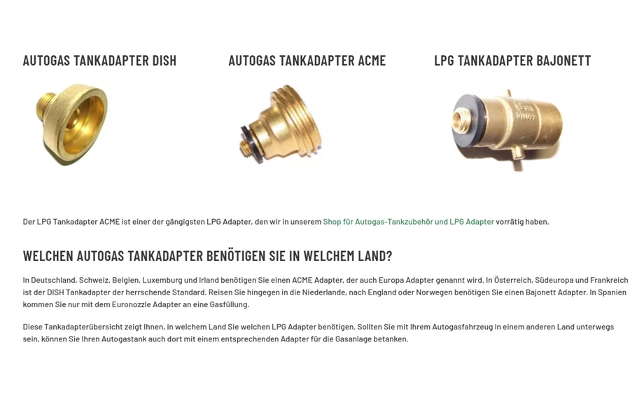Welchen Tankadapter benötige ich fürs Autogas tanken? Bild 1: Welchen Tankadapter benötige ich fürs Autogas tanken?