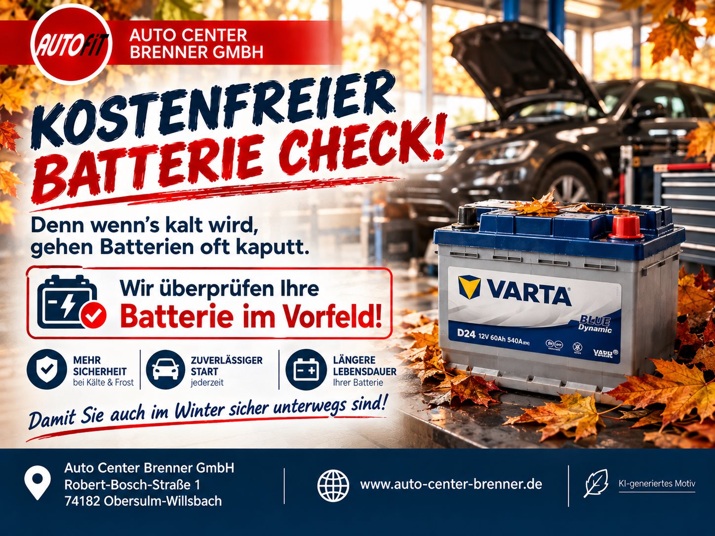 Kostenfreier Batterie Check im Herbst bevor es kalt wird