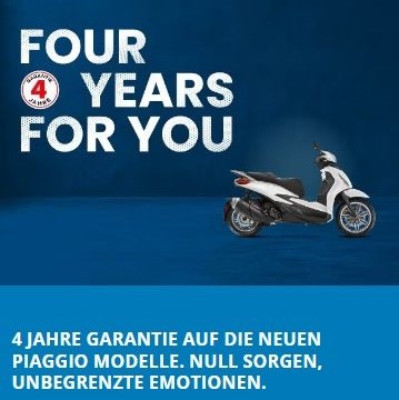 4 Jahre Garantie für alle Piaggio