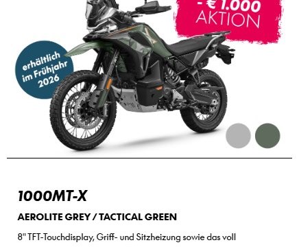 1.000,-€ Kundenvorteil auf die CF Moto 1000MT-X