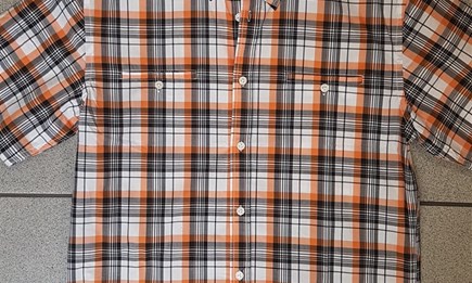 Checked Shortsleeve Shirt Orange M, L, XXL