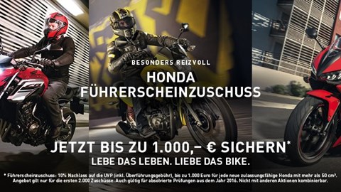 Honda Führerscheinzuschuss