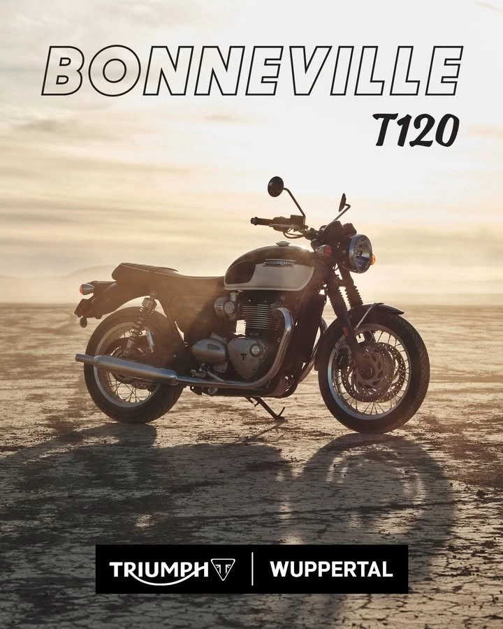 Vorschaubild für Post - Unser Klassiker der Woche - Bonneville T120
Das Ursprungsmodell war die Bonneville T120 von 1950. Damals wurde auf dem Bonneville-Salzsee in Utah mit einer Geschwindigkeit von 345,2 km/h der Rekord für das schnellste Motorrad aufgestellt – ein Meilenstein, von dem das Modell seinen legendären Namen „Bonneville“ erhielt.
Probefahren, Beratung und Verkauf bei Triumph Wuppertal in der Unterstraße 18-28
42107 Wuppertal oder unter www.triumph-wuppertal.de.
#triumph #wuppertal #wuppertalelberfeld #wuppertalcity #triumphmotorcycles #triumphofficial #triumphdeutschland #triumphmotorrad #triumphfans #neuesmotorrad #triumphbonneville #bikeikonen