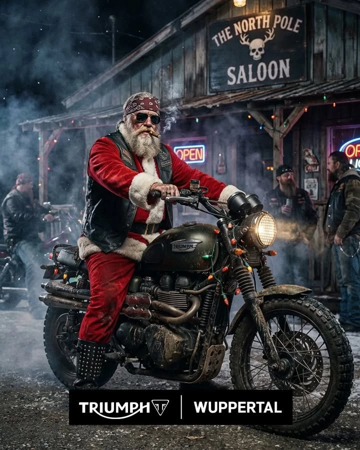 Vorschaubild für Post - Welches Triumph Bike würdet ihr dem Weihnachtsmann verpassen? 🏍️🎅

Wir dachten eine Scrambler ist eine gute Wahl damit er jedes Hindernis überwinden kann. 😎🎅

Was denkt ihr? 

Probefahren, Beratung und Verkauf bei Triumph Wuppertal in der Unterstraße 18-28
42107 Wuppertal oder unter www.triumph-wuppertal.de.

#triumph #wuppertal #wuppertalelberfeld #wuppertalcity #triumphmotorcycles #triumphofficial #triumphdeutschland #triumphmotorrad #triumphfans #weihnachten2025 #weihnachtsmann