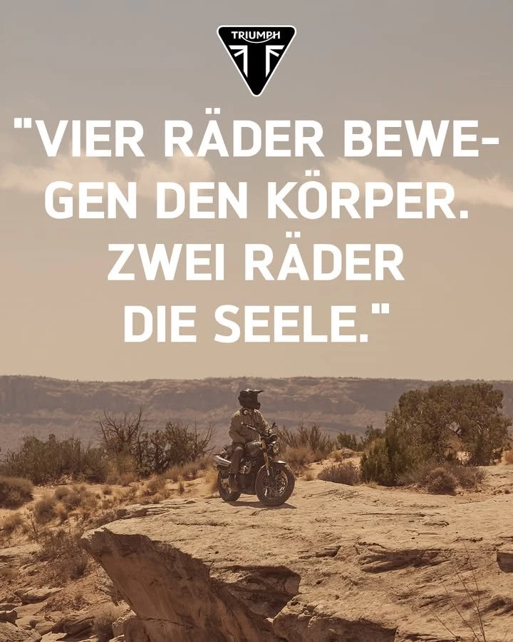 Vorschaubild für Post - Vier Räder bewegen den Körper. Zwei Räder die Seele.

Das lassen wir mal so stehen…😎

Probefahren, Beratung und Verkauf bei Triumph Wuppertal in der Unterstraße 18-28
42107 Wuppertal oder unter www.triumph-wuppertal.de.

#triumphmotorcycle #bikerlife #triumphdeutschland #bikingforthesoul
