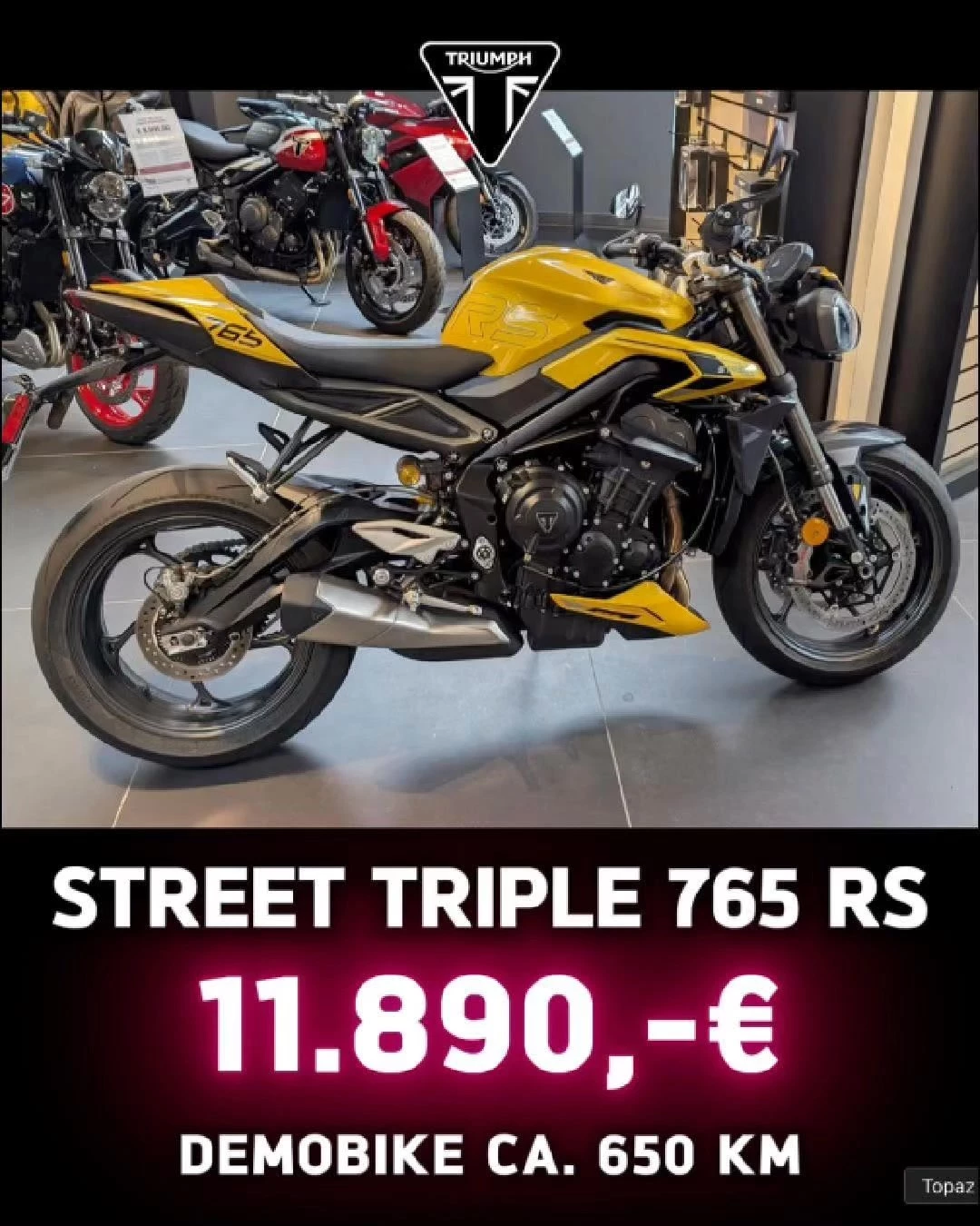 Vorschaubild für Post - Noch ein Demobike bei uns - Street Triple 765 RS - 11.890 €

Triumph Wuppertal
Unterstraße 18, 42107 Wuppertal
Telefon: 0202 2449661