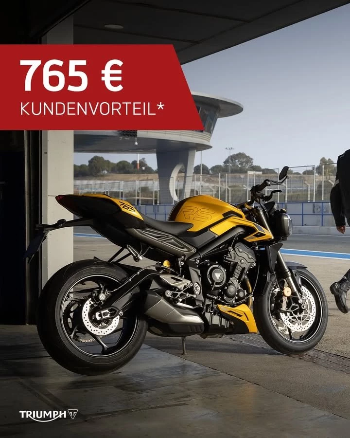 Vorschaubild für Post - Nur noch für kurze Zeit: 
Beim Kauf einer neuen Street Triple 765 R oder RS sicherst du dir einen starken Kundenvorteil* von 765 €!

🔗 https://triumph-wuppertal.de
*Angebotsdetails siehe Webseite, gültig bis 31.05.2026