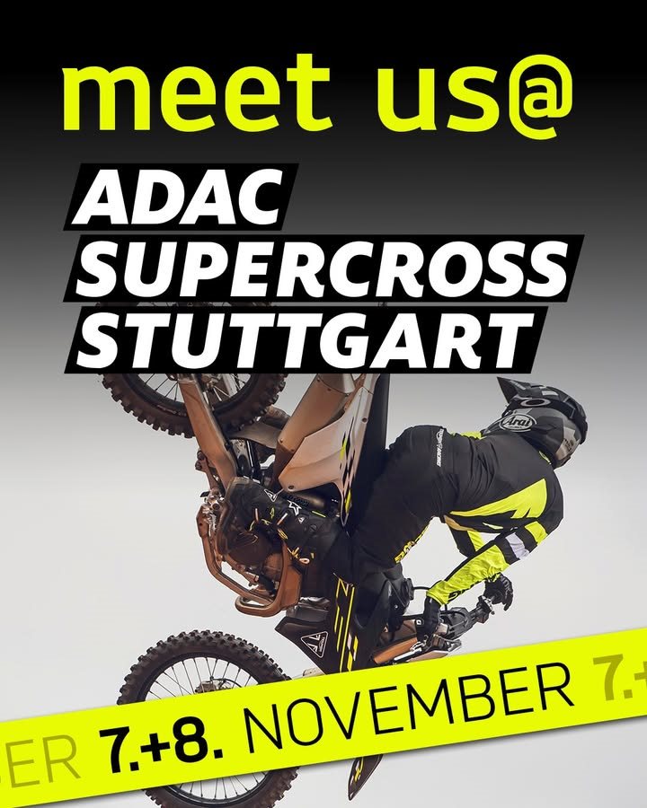 Vorschaubild für Post - Meet us @ #ADAC Supercross
Am Wochenende steigt in der Hanns-Martin-Schleyer-Halle das Motorsport-Event für die ganze Familie. Da dürfen wir natürlich nicht fehlen. Mit unseren #Motocross und #Enduro-Bikes begrüßen wir euch am Freitag und Samstag auf der Fanmeile. Unser Team freut sich auf »Dirty Talk« mit euch und zeigt euch die Highlights unserer fantastischen Bikes hautnah. 

#triumphschwaebischealb #adac #triumphmotorcycles #heroldstatt #bikelife #team #triumphgermany #fortheride #performance #motocross #supercross #stuttgart #0711 #Movember  #tf450x