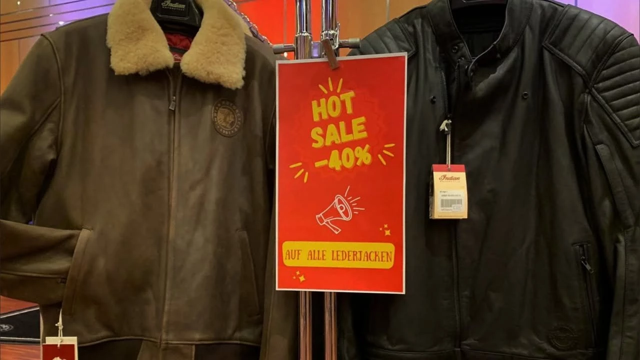 Vorschaubild für Post - Hallo Friends, wir haben bei den European Bike Week 2025 einige Schnäppchen mit dabei. Eines sind Lederjacken, welche 40% reduziert sind.
Wo?
Im Casino Velden !!!!!?