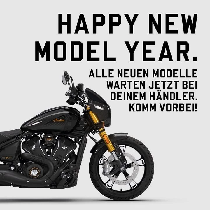 Vorschaubild für Post - Falls Ihr es bis jetzt noch nicht geschafft habt, nun wäre eine gute Zeit bei uns vorbeizuschauen: Die 2026er Modelle sind da! #indianmotorcycle