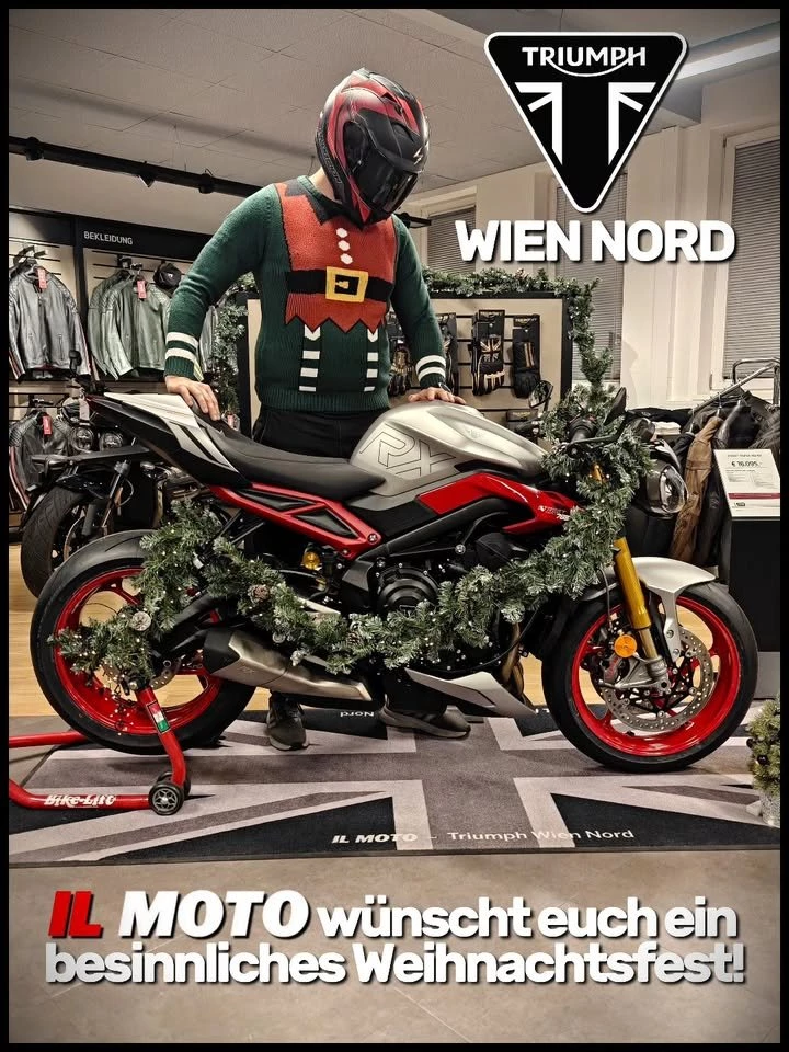 Vorschaubild für Post - Liebe IL MOTO Kunden,

wir verabschieden uns vom 24.12.2025 bis 06.01.2026 in die wohlverdiente Winterpause. Wir bedanken uns vielmals bei unseren Kunden für die rekordverdächtige Saison.
In dringenden Fällen kontaktiert uns unter verkauf@ilmoto.at
Frohe Weihnachten & einen guten Rutsch ins neue Jahr 2026!
Euer IL MOTO Team
.
.
.
#ilmoto #triumphwiennord #triumphstreettriple #streettriplerx