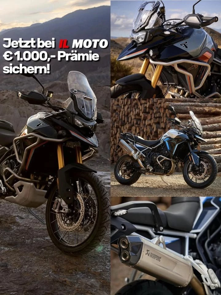 Vorschaubild für Post - TIGER 900 DESERT / ALPINE EDITION

Sichere dir beim Kauf einer Tiger 900 Desert oder Alpine Edition bis zum 30.06.26 einen Kundenvorteil in Höhe von 1.000 €!

Die stilvolle Lackierung, ein zusätzlicher Sturzbügel und der Titan-Endschalldämpfer von Akrapovic macht diese Special Edition zum ultimativen Begleiter für Entdeckungstouren.

Lagernd bei IL MOTO!
.
.
.
#officialtriumph #triumphmotorcycles #triumphwiennord #triumphtiger900 #tiger900