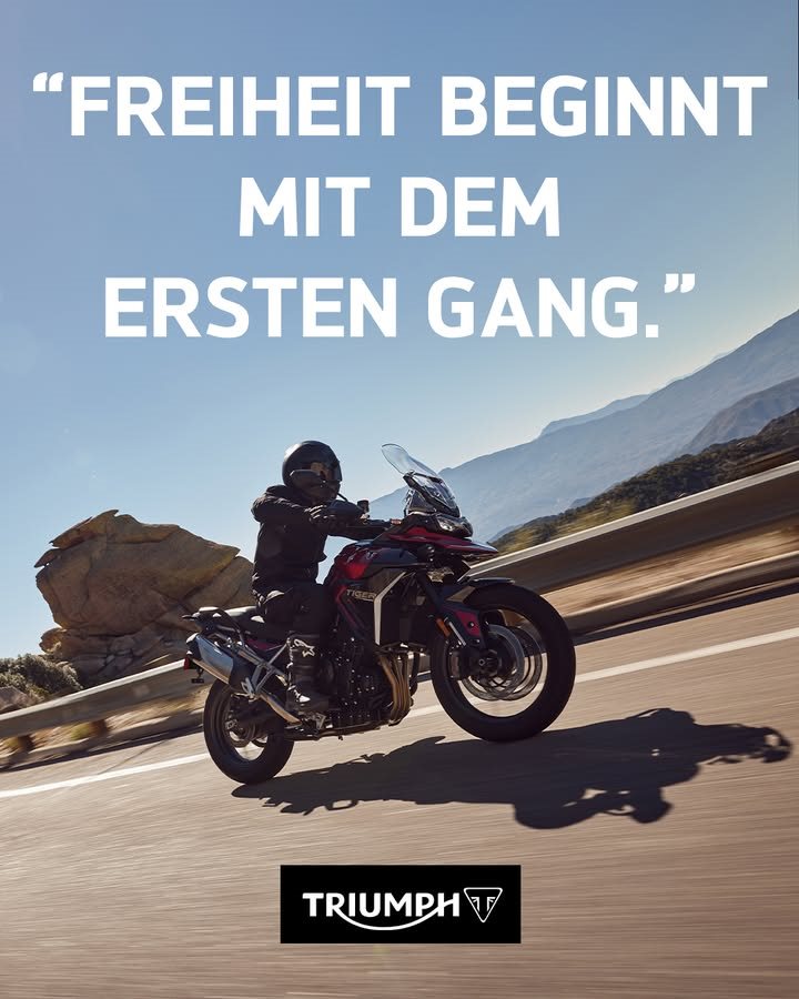 Vorschaubild für Post - Bikersprüche 🏍️🔥

„Fahr so, dass du Geschichten erzählst, nicht Entschuldigungen.“

„Motorradfahren ist die Antwort – egal, was die Frage war.“

„Freiheit beginnt mit dem ersten Gang.“

Was ist dein liebster Bikerspruch? Schreib ihn uns in die Kommentare 👇

#triumph #triumphmotorcycles #triumphofficial #triumphdeutschland #triumphmotorrad #triumphfans #bikersprüche