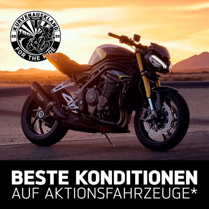 Vorschaubild für Post - Saisonendspurt Triumph Kurvenausklang

Zahlreiche Angebote bei Bekleidung, Neu und Vorführmotorräder!

Save the Date 19.9. - 27.9.2025