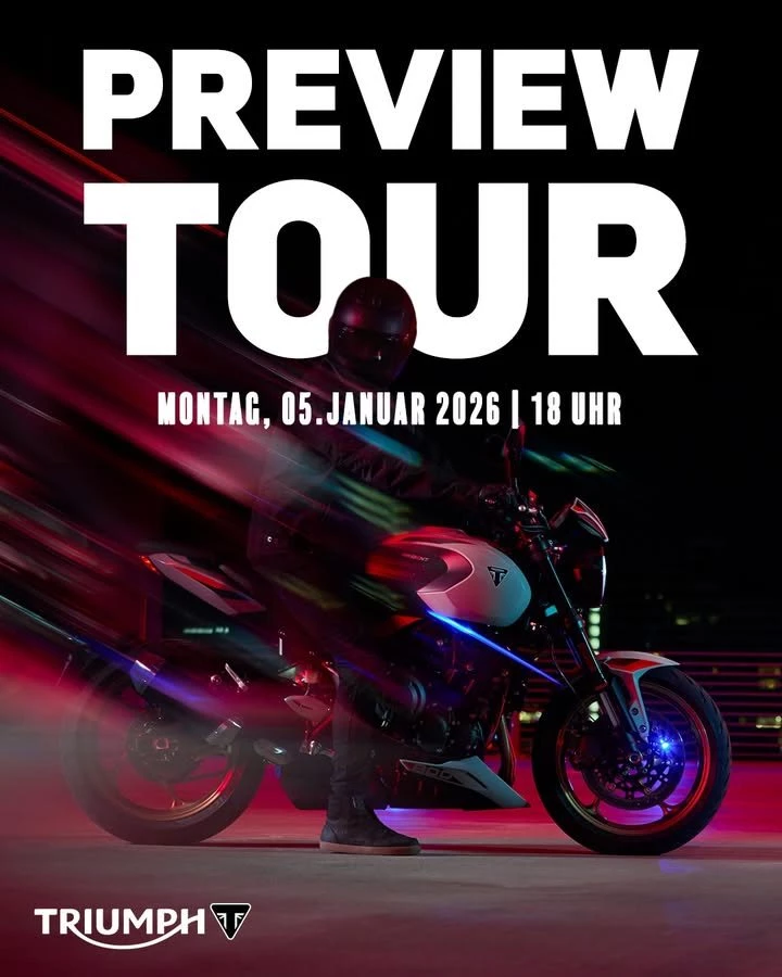Vorschaubild für Post - Save the Date! Montag, 05. Januar 2026 #triumph #previewtour #triumphneureichenau