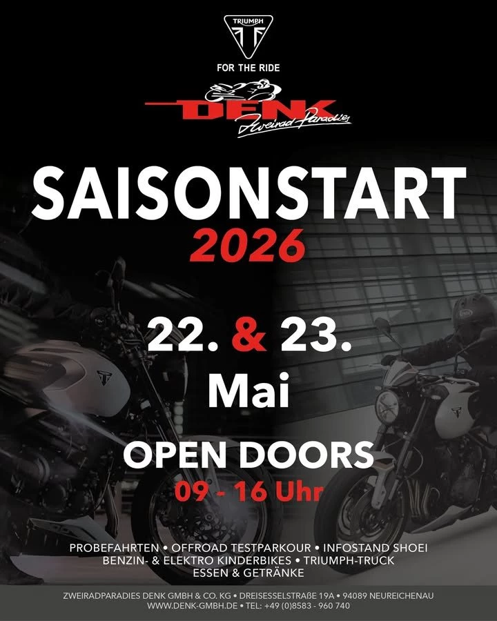 Vorschaubild für Post - Triumph Neureichenau mit Triumph-Truck! Anmeldung unter:
https://triumph-rides-on-tour.de/campaign-show/79/triumph-neureichenau