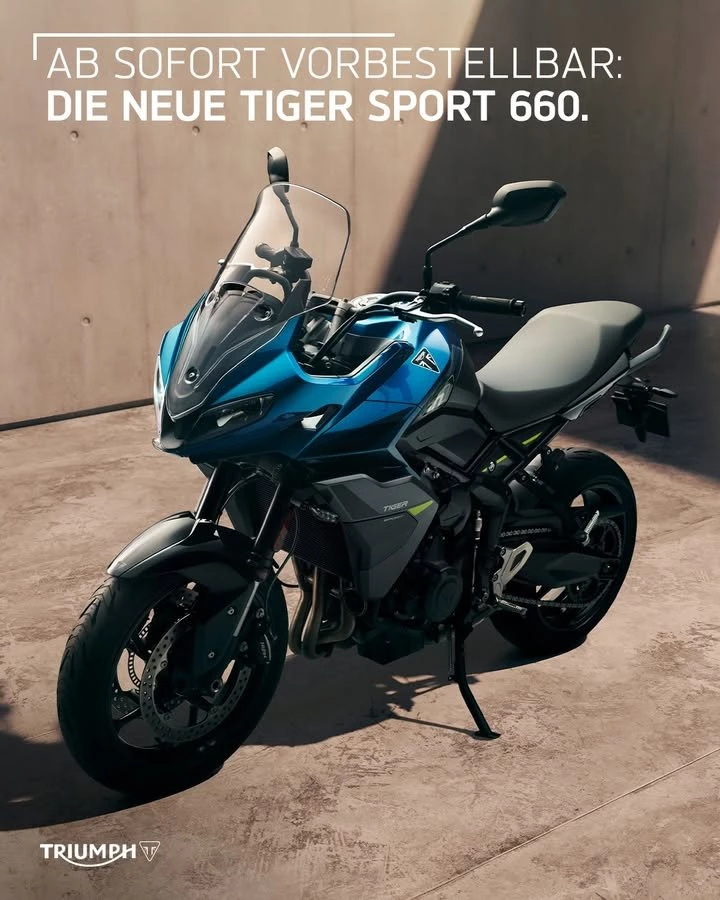 Vorschaubild für Post - Die Tiger Sport 660 wurde verbessert! ⁣
⁣
Mit der neuen Spitzenleistung von 95 PS bietet der einzigartige Dreizylinder sattes Drehmoment im unteren Bereich und souveräne Power bei hohen Drehzahlen.⁣
⁣
Der größere 18,5-Liter-Tank und der serienmäßige Tempomat sorgen außerdem dafür, dass du weiter kommst - und dabei entspannter unterwegs bist. ⁣
⁣
Wie gefällt sie dir?⁣
>> https://triumph-niederoesterreich.at/de <<