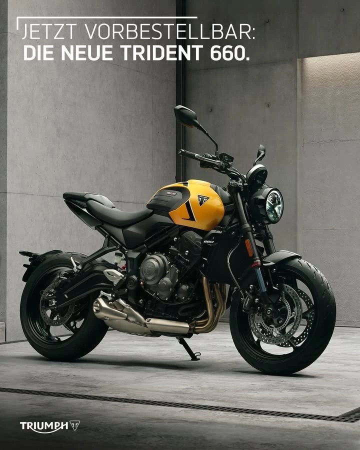 Vorschaubild für Post - Dreifacher Nervenkitzel: Jetzt noch besser.⁣
Die neue Trident 660 kommt und ist mit exakt dem ausgestattet, was du wirklich brauchst.⁣
⁣
Freu dich auf High-End-Technologie mit satten 95 PS - für mehr Kontrolle, mehr Vertrauen und maximalen Fahrspaß.⁣
Optimiertes Kurven-ABS, Traktionskontrolle und Quickshifter inklusive. ⁣⁣ 

>> https://triumph-niederoesterreich.at/de <<
