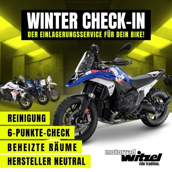 Vorschaubild für Post - ❄️ 𝐖𝐈𝐍𝐓𝐄𝐑 𝐂𝐇𝐄𝐂𝐊-𝐈𝐍 für dein Motorrad! 🏍️✨

Dein Bike war diesen Sommer dein treuer Begleiter – jetzt ist es Zeit, ihm etwas Gutes zu tun. 💪
Wir sorgen dafür, dass es den Winter sicher, trocken und perfekt gepflegt übersteht.

𝐔𝐧𝐬𝐞𝐫 𝐡𝐞𝐫𝐬𝐭𝐞𝐥𝐥𝐞𝐫𝐧𝐞𝐮𝐭𝐫𝐚𝐥𝐞𝐫 𝐄𝐢𝐧𝐥𝐚𝐠𝐞𝐫𝐮𝐧𝐠𝐬𝐬𝐞𝐫𝐯𝐢𝐜𝐞:
✅ Bis zu 6 Monate Einlagerung für nur 10 € pro Woche
💥 Nur 8 € pro Woche, wenn du während der Einlagerung Serviceleistungen nutzt*

🛠️ 𝐔𝐧𝐬𝐞𝐫𝐞 𝐓𝐨𝐩-𝐃𝐢𝐞𝐧𝐬𝐭𝐥𝐞𝐢𝐬𝐭𝐮𝐧𝐠𝐞𝐧:
- Gründliche Inspektion & Wartung
- Professionelle Reinigung
- Reparaturen, Umbauten & Anpassungen
- Bequemer Hol- & Bringservice

💡 Mach dein Motorrad fit für die neue Saison – ohne Stress, ohne Frost, ohne Sorgen.

📞 Jetzt Platz sichern: 09721 69240
👉Nur wenige Plätze verfügbar – wer früh bucht, startet zuerst in den Frühling! 🌼

#WinterCheckIn #Motorradliebe #Motorradservice #BikeCare #MotorradWinterpause #Werkstattservice #MotorradEinlagerung #MotorradWerkstatt #ZweiradService #BikerLife #Frühstart2026